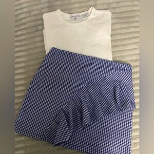 Topshop Blue and White Gingham Skirt